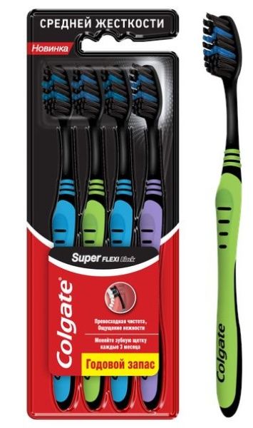 Изображение товара Зубная щетка Colgate Super Flexi Black №4 Зубная щетка Colgate Super Flexi Black №4 фотография