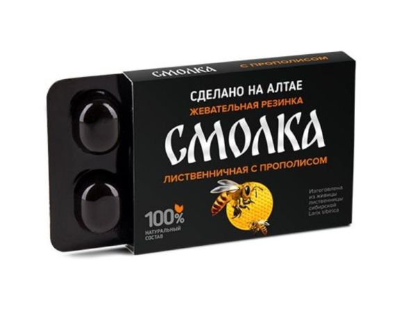 Изображение товара Смолка жевательная Лиственничная с Прополисом Алтайфлора №5 Смолка жевательная Лиственничная с Прополисом Алтайфлора №5 фотография
