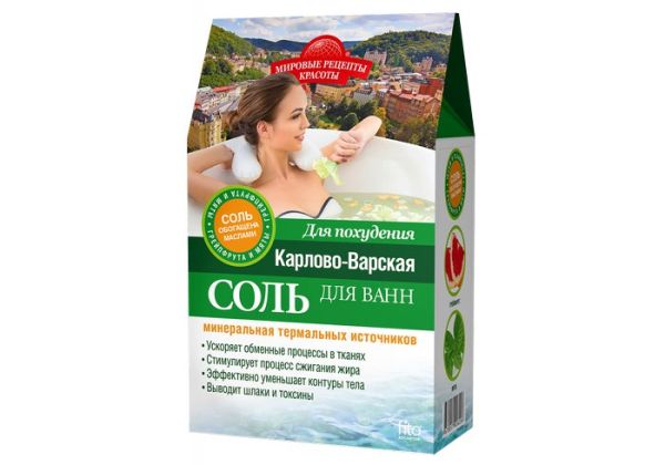 Соль для ванны Мировые рецепты красоты Карлово-варская для похудения 500г фотография